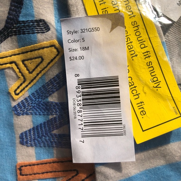 NWT Organic Two Piece 18m Pajamas - Picture 3 of 3